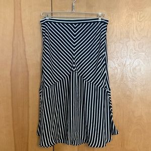 Banana Republic navy stripe midi skirt